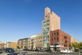 crossing of Sacket with Degraw street in Brooklyn with old brick buildings