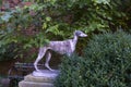 New York City / USA - October 3 20 2020: dog sculpture in Elizabeth Street Garden in Nolita, Manhattan, New York