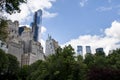 New York City USA Skyline from central Park trees Royalty Free Stock Photo