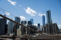 New York City USA Skyline view from Brooklyn Bridge Royalty Free Stock Photo