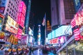 New york city,new york,usa,8-31-17: time square at nigh with colorful lighting