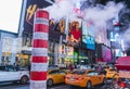 New york city,new york,usa,8-31-17: time square at nigh with colorful lighting