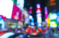 New york city,new york,usa,8-31-17:  time square at nigh with colorful lighting, -blured for background Royalty Free Stock Photo