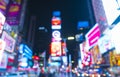 New york city,new york,usa,8-31-17: time square at nigh with colorful lighting, -blured for background