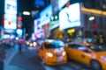 New york city,new york,usa,8-31-17:  time square at nigh with colorful lighting, -blured for background Royalty Free Stock Photo