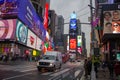 Time square in the rain Royalty Free Stock Photo
