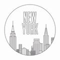 New York city, vector outline illustration Royalty Free Stock Photo