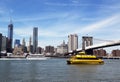 New York City Water Taxi and SeaStreak ferry boat ride in Lower Manhattan Royalty Free Stock Photo