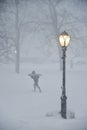 New York City, 1/23/16: Winter Storm Jonas brings snowboarders and skiiers to Central Park