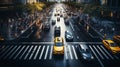 New York City and yellow cabs. Top view Royalty Free Stock Photo