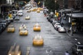 New York City yellow taxi street scene