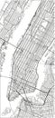 Black and white vector city map of New York. Royalty Free Stock Photo