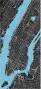 Black and white vector city map of New York. Royalty Free Stock Photo