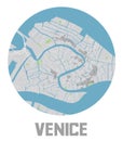 Minimalistic Venice city map icon.