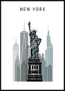 New York cityscape with Liberty statue