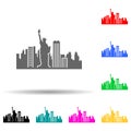 New York Cityscape multi color style icon. Simple glyph, flat vector of cityscape icons for ui and ux, website or mobile Royalty Free Stock Photo