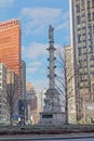 New York Columbus Circle Column monument winter