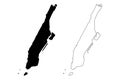 New York County, New York State U.S. county, United States of America, USA, U.S., US map vector illustration, scribble sketch