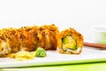 Homemade New York Crunch Sushi Roll Royalty Free Stock Photo