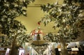 Christmas decor with Believe campaign theme at Macy`s flagship store at Herald Square in New York