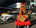 The Make it Bright light sculpture installation at 5th Avenue during Holiday Season in Manhattan Royalty Free Stock Photo