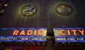 New York City landmark, Radio City Music Hall in Rockefeller Center decorated with Christmas decorations in Midtown Manhattan Royalty Free Stock Photo