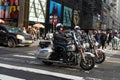 NYPD Highway Patrol officers on motorcycles providing security in Manhattan Royalty Free Stock Photo