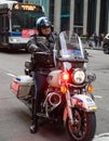 NYPD Highway Patrol officers on motorcycles providing security in Manhattan Royalty Free Stock Photo