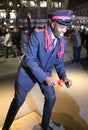 Salvation Army soldier performs for collections in midtown Manhattan. Royalty Free Stock Photo