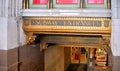 NEW YORK Detail of entrance of subway station from Fifth Avenue, Midtown Manhattan. Royalty Free Stock Photo