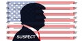 New York .2023. Donald Trump faces criminal charges in New York court. ,The silhouette of Donald Trump standing in front of a