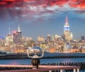 New York at dusk. Skyline from Hoboken Royalty Free Stock Photo