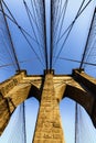 New York famous Brooklyn bridge. Old landmark of Manhattan.