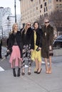 New York Fashion Week Fall Winter street style in Manhattan. Fashionable style