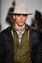 A model walks the runway ay the Todd Snyder fashion show during New York Fashion Week