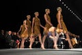 NEW YORK - FEBRUARY 10: A model walks the runway at the Ralph Rucci fashion show during Fall 2013