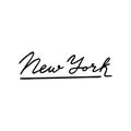 New York font design. Trendy lettering oneline typography logo. Print for card, t-shirt, souvenir. Vector Royalty Free Stock Photo