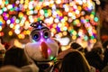 New York, New York - 12/24/2018 : Fun children`s holiday costume at the Rockefeller Center tree display in Manhattan Royalty Free Stock Photo