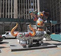 New York, Garment District: Buffalo And Eagle Sculpture by Hung Yi