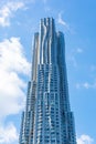 New York by Gehry or 8 Spruce Street is a Modern Skyscraper by Frank Gehry in Lower Manhattan Royalty Free Stock Photo