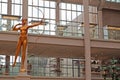 New York: a golden sculpture in Guggenheim Museum on September 17, 2014