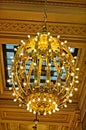 New York Grand Central Station chandelier on the ceiling Royalty Free Stock Photo