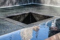 New York, Ground Zero, hole and fountain in tribute to the victims of September 11