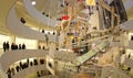 Guggenheim museum interior with Cattelans arwork Royalty Free Stock Photo