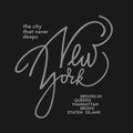 New York hand drawn lettering. Decorative vector text