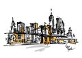 New York hand drawn view