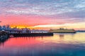 New York Harbour at Dawn Royalty Free Stock Photo