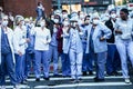New York hospital healthcare workers. Frontline workers in America.