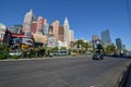 New York-New York Hotel & Casino, metropolitan area, road, city, skyline Royalty Free Stock Photo