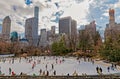 New York Ice skaters having fun in Central Park Royalty Free Stock Photo
